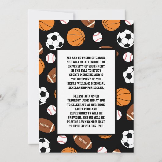 Sport Afstuderen Voetbal Football Kaart (Achterkant)