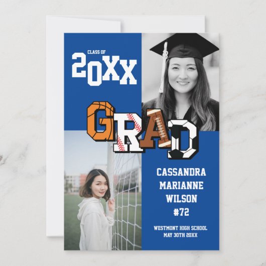 Sport Afstuderen Voetbal Football Kaart (Voorkant)