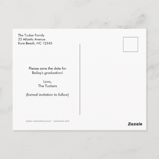 Sport Afstuderen volledige fotoaankondiging Briefkaart (Achterkant)