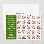 Sport Aftellen Kerstmis Kaarten (Voorkant / Achterkant)