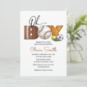 Sport All Star Baby shower Uitnodiging (Staand voorkant)