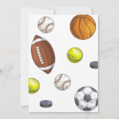 Sport All Star Baby shower Uitnodiging (Achterkant)