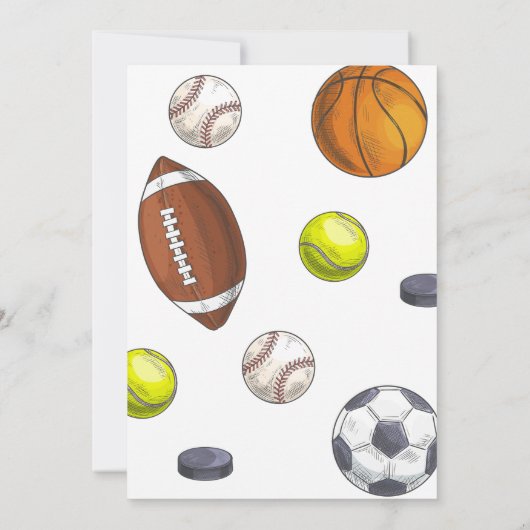 Sport All Star Baby shower Uitnodiging (Achterkant)
