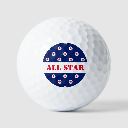 Sport All Star Golf Rood Wit Blauw Patriottisch Golfballen (Voorkant)