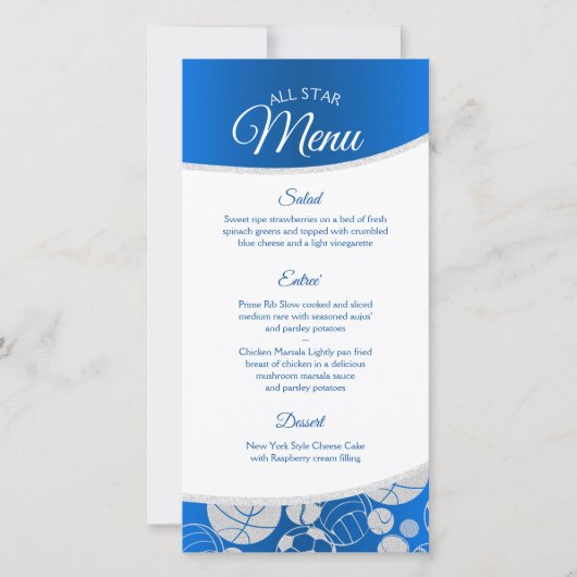 Sport All Star Menu Blauw (Voorkant)