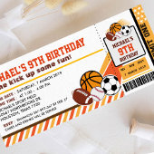 Sport All Star Ticket Pass Birthday Uitnodiging