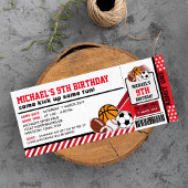 Sport All Star Ticket Pass Birthday Uitnodiging