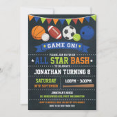 Sport All Star Verjaardag Basketbal Party Kaart (Voorkant)