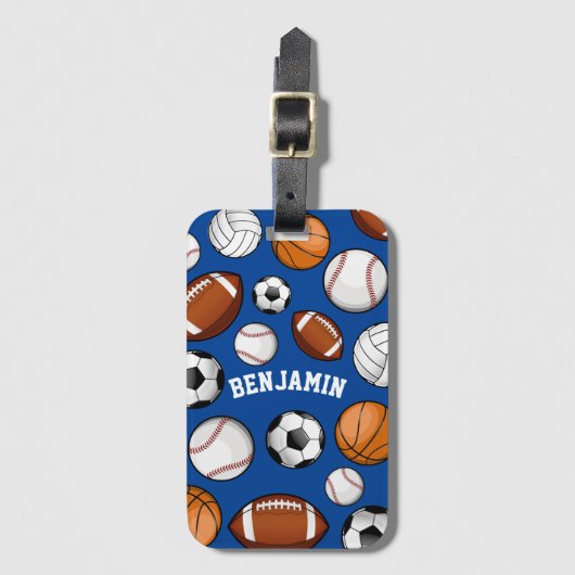 Sport Alle STAR Persoonlijke naam Blauw Bagagelabel (Voorkant (verticaal))