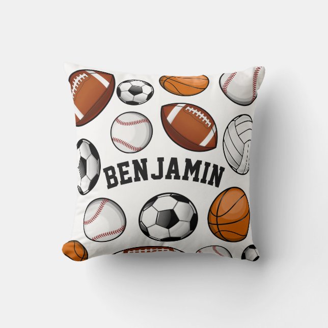 Sport Alle STAR Persoonlijke Naam whWhite Kussen (Voorkant)