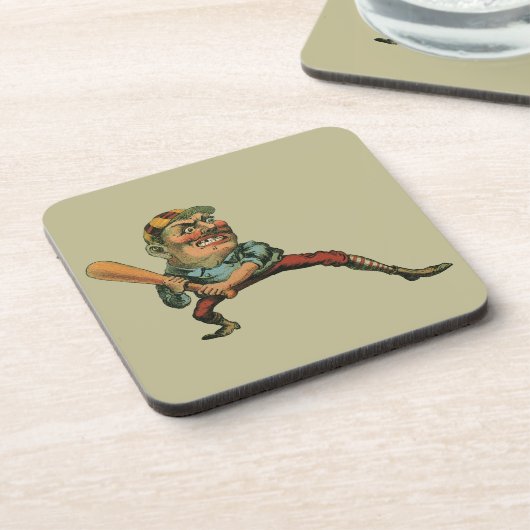  sport, Angry Baseball Player Batter Bier Onderzetter (Linkerzijde)
