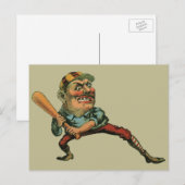  sport, Angry Baseball Player Batter Briefkaart (Voorkant / Achterkant)