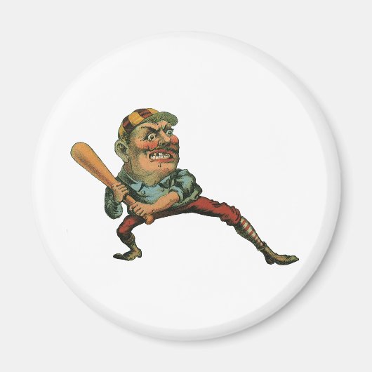  sport, Angry Baseball Player Batter Magneet (Voorkant)