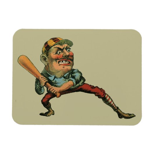  sport, Angry Baseball Player Batter Magneet (Horizontaal)