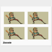  sport, Angry Baseball Player Batter Rechthoekige Sticker (Vel)