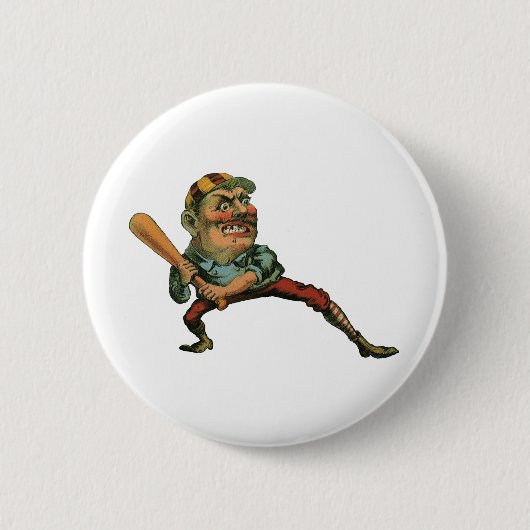 sport, Angry Baseball Player Batter Ronde Button 5,7 Cm (Voorkant)
