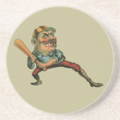  sport, Angry Baseball Player Batter Zandsteen Onderzetter (Voorkant)