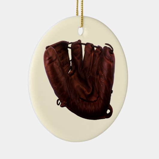  sport, Antiek leder, honkbalhandschoen Keramisch Ornament (Rechts)