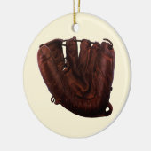  sport, Antiek leder, honkbalhandschoen Keramisch Ornament (Links)