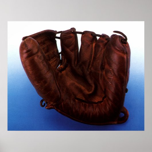 sport, Antiek leder, honkbalhandschoen Poster (Voorkant)