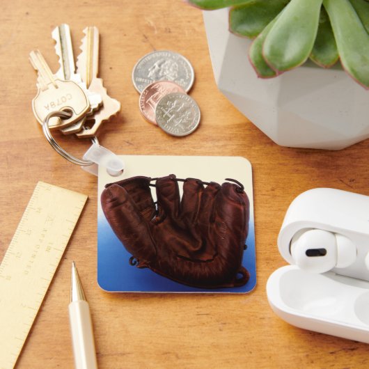  sport, Antiek leder, honkbalhandschoen Sleutelhanger (Bureau)