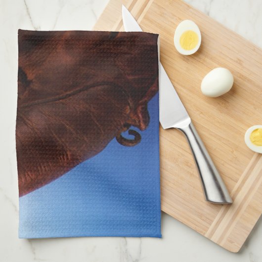  sport, Antiek leder, honkbalhandschoen Theedoek (Quarter Fold)