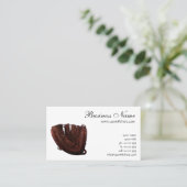  sport, Antiek leder, honkbalhandschoen Visitekaartje (Staand voorkant)