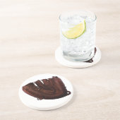  sport, Antiek leder, honkbalhandschoen Zandsteen Onderzetter (Zijkant)