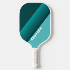 Sport Aqua Fade Strepen met Naam Pickleball Paddle