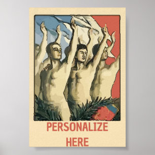 Sport, Arms-up Racers, voeg tekst toe, Poster