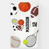 Sport Athletic Balls Birthday Party Spandoek (Verticaal)