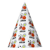 Sport Athletic Balls Persoonlijke naam Birthday Feesthoedjes (Voorkant)
