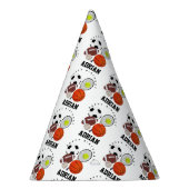 Sport Athletic Balls Persoonlijke naam Birthday Feesthoedjes (Rechts)