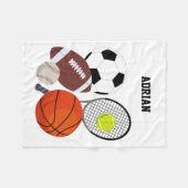 Sport Athletic Balls - Persoonlijke naam Fleece Deken (Voorkant (Horizontaal))