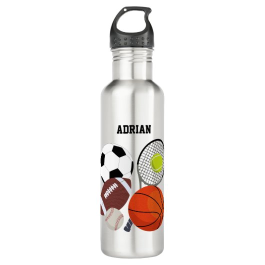 Sport Athletic Balls Persoonlijke naamschool Waterfles (Voorkant)