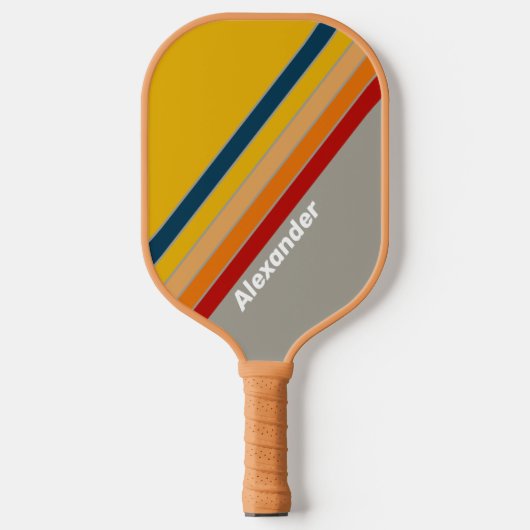 Sport Aurora Arcade Striped with Name Pickleball Paddle (Voorkant)