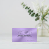 Sport Auto op Lila Metallic Steel Effect Visitekaartje (Staand voorkant)