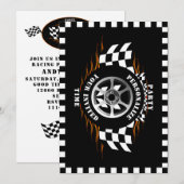 Sport auto racen geruite vlag feest kaart (Voorkant / Achterkant)