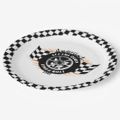 Sport auto racen geruite vlaggen partij benodigdhe papieren bordje (Gekanteld)