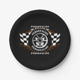 Sport auto racen leuk feest viering benodigdheden papieren bordje