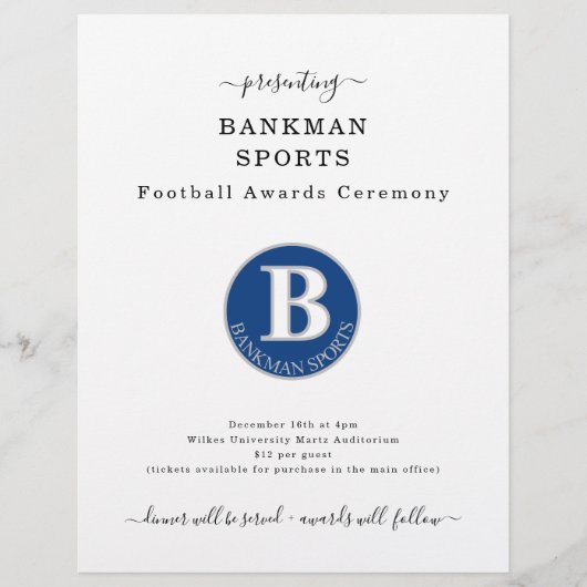 Sport Award Banket Football Softbal Flyer (Voorkant)