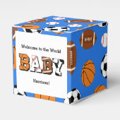 Sport Baby shower Co-ed Theme Boy Blue Bedankdoosjes (Voorkant Zijde)