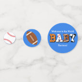 Sport Baby shower Co-ed Theme Boy Blue Confetti (Achterkanten)