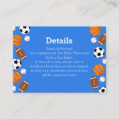 Sport Baby shower Co-ed Theme Boy Blue Informatiekaartje (Voorkant)