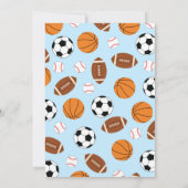 Sport Baby shower Co-ed Theme Boy Blue Kaart (Achterkant)