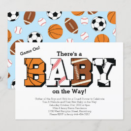 Sport Baby shower Co-ed Theme Boy Blue Kaart