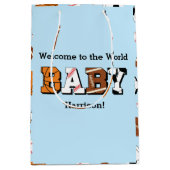 Sport Baby shower Co-ed Theme Boy Blue Medium Cadeauzakje (Voorkant)