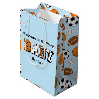 Sport Baby shower Co-ed Theme Boy Blue Medium Cadeauzakje