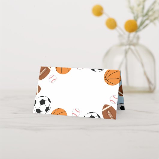 Sport Baby shower Co-ed Theme Boy Blue Plaatskaartje (Voorkant)