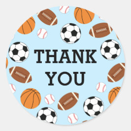 Sport Baby shower Co-ed Theme Boy Blue Ronde Sticker